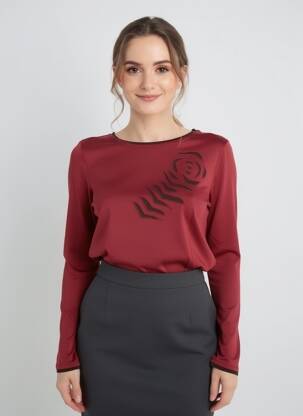 Tricou mâneci lungi mâneci lungi roșu MAE MAHE femeie