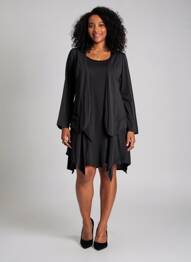 Rochie midi mâneci lungi mâneci lungi negru YERSE femeie