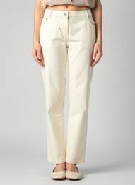 Pantalon slim țesătură poplin bej ARMOR LUX femeie