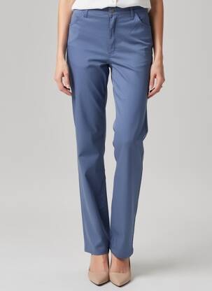 Pantalon slim țesătură poplin mărime normală albastru GIULIA B. femeie