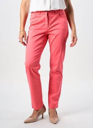 Pantalon slim țesătură poplin mărime normală roz JOCAVI femeie