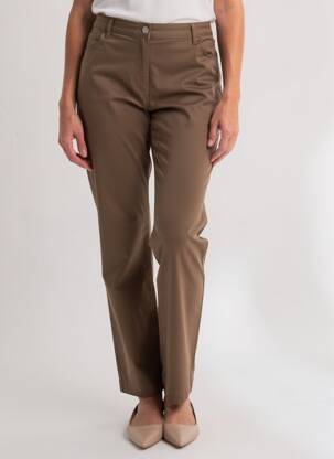Pantalon slim țesătură poplin mărime normală maro ARMOR LUX femeie