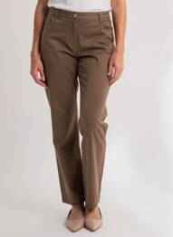 Pantalon slim țesătură poplin mărime normală maro ARMOR LUX femeie