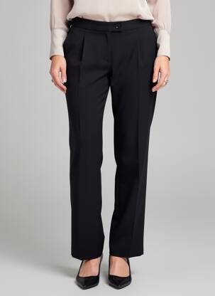 Pantalon drept țesătură poplin mărime normală negru FEDORA femeie