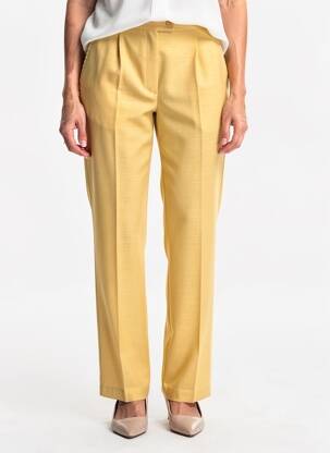 Pantalon drept țesătură crep mărime normală galben FEDORA femeie