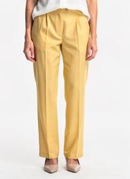 Pantalon drept talie cu cleme mărime normală galben FEDORA femeie