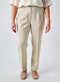 Pantalon slim mărime normală mărime normală bej FEDORA femeie