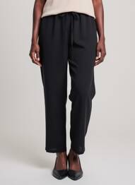 Pantalon drept talie elastică mărime normală negru MD'M femeie