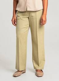Pantalon drept talie cu cleme talie înaltă verde PIER BÉ femeie