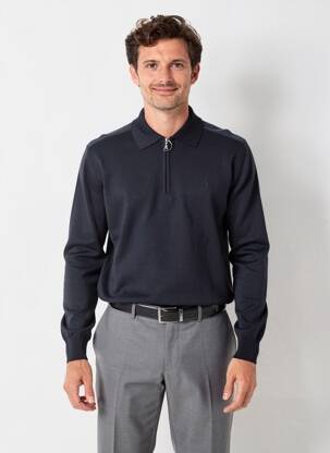 Pulover țesătură moale și aerisită mâneci lungi albastru PIERRE CARDIN bărbat