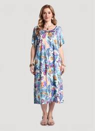 Rochie midi imprimeu floral mâneci scurte albastru MASSANA femeie