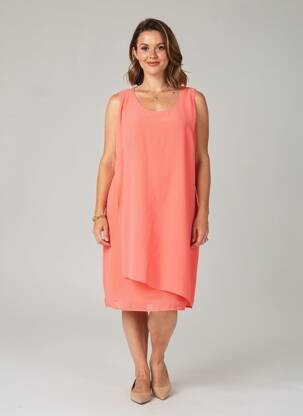 Rochie midi croială fluidă fără mâneci portocalie GREGORY PAT femeie