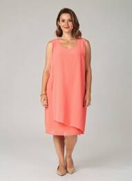Rochie midi croială fluidă fără mâneci portocaliu GREGORY PAT femeie