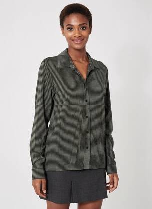 Cămașă croială cambrată mâneci lungi negru MAJESTIC FILATURES femeie
