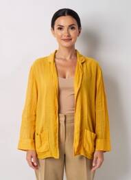 Jachete casual guler tip costum galben ZYGA femeie