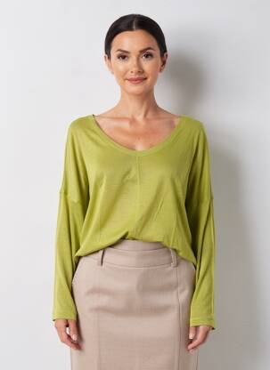 Top croială cambrată mâneci lungi verde CHACOK femeie