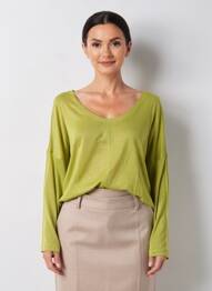 Top croială cambrată mâneci lungi verde CHACOK femeie
