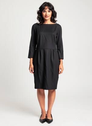 Rochie midi mâneci lungi mâneci lungi negru ZYGA femeie