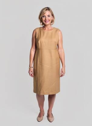 Rochie midi fără mâneci fără mâneci bej WEILL femeie