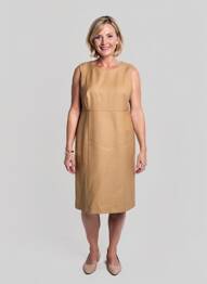 Rochie midi fără mâneci fără mâneci bej WEILL femeie