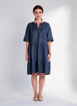 Rochie midi mâneci scurte mâneci scurte albastru ZYGA femeie