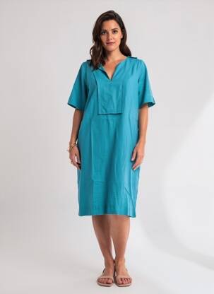 Rochie midi mâneci scurte mâneci scurte albastru ZYGA femeie