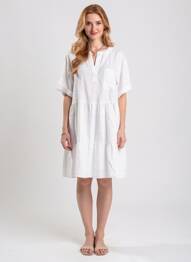 Rochie midi mâneci scurte mâneci scurte alb ZYGA femeie