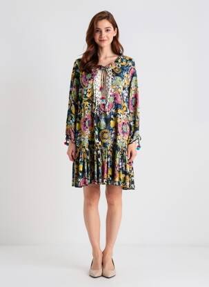 Rochie scurtă mâneci lungi mâneci lungi albastru CHIARA FIORINI femeie