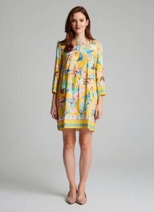 Rochie scurtă mâneci lungi mâneci lungi galben CHIARA FIORINI femeie