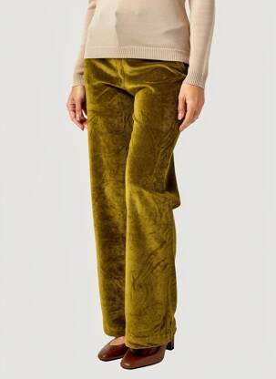 Pantalon evazat elasticitate mărime normală verde MAJESTIC FILATURES femeie