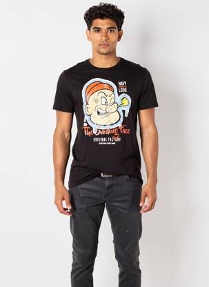 Tricou croială cambrată mâneci scurte negru RITCHIE bărbat