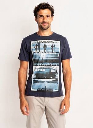 Tricou croială cambrată mâneci scurte albastru TREEKER 9 bărbat