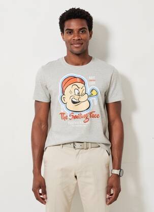Tricou țesătură melanj mâneci scurte gri RITCHIE bărbat