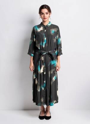 Rochie lungă mâneci lungi mâneci lungi negru RAGWEAR femeie