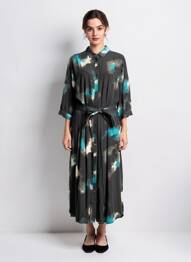 Rochie lungă imprimeu fantezie mâneci lungi negru RAGWEAR femeie