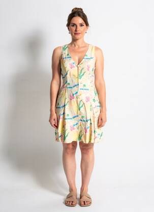 Rochie scurtă fără mâneci fără mâneci galben ADORE femeie
