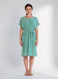Rochie midi imprimeu fantezie mâneci scurte verde KING LOUIE femeie