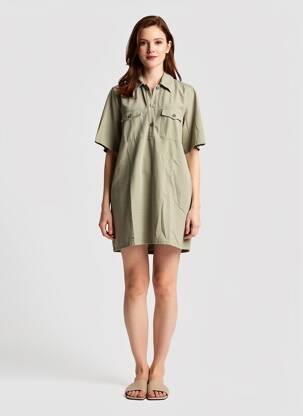 Rochie scurtă mâneci scurte mâneci scurte verde A.P.C. femeie