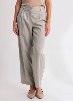 Pantalon drept talie cu cleme talie înaltă gri BARBARA BUI femeie