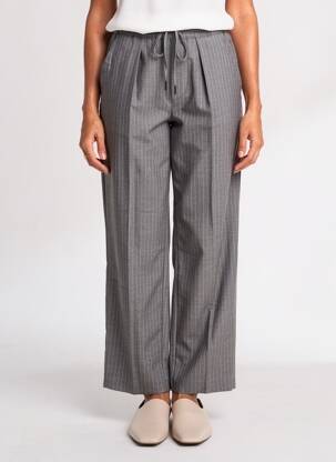 Pantalon drept talie cu cleme talie înaltă gri ISABEL MARANT femeie
