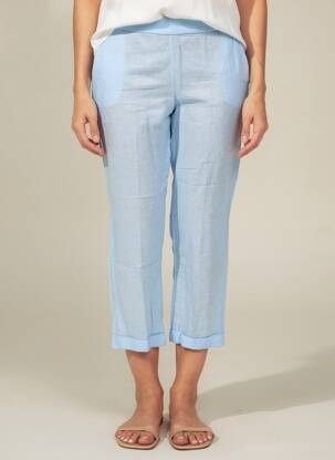 Pantalon 7/8 talie elastică mărime normală albastru WHYCI MILANO femeie