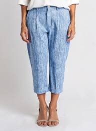 Pantalon 7/8 talie înaltă talie înaltă albastru MII femeie