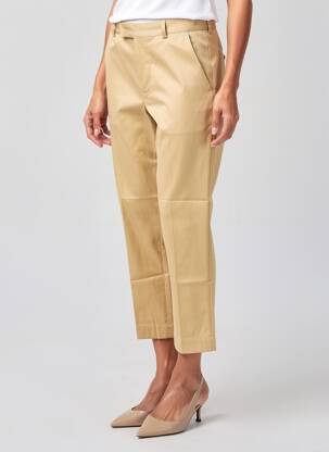 Pantalon 7/8 talie cu cleme mărime normală bej LIS LAREIDA femeie