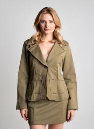 Jachete casual guler tip costum verde SECTION URBAINE femeie