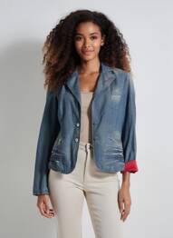 Jachete casual guler tip costum albastru REPLAY femeie