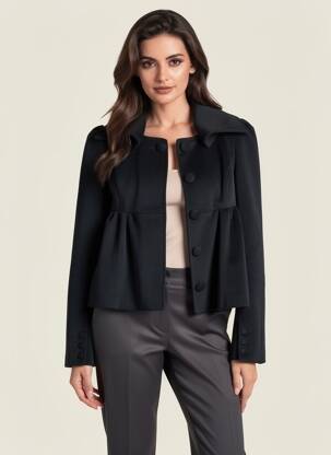 Jachete casual finisaj interior dublat negru PEOPLE'S MARKET femeie