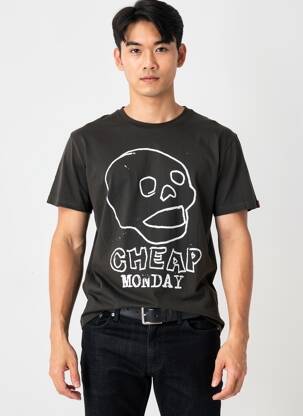 Tricou croială cambrată mâneci scurte negru CHEAP MONDAY bărbat