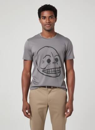 Tricou croială cambrată mâneci scurte gri CHEAP MONDAY bărbat