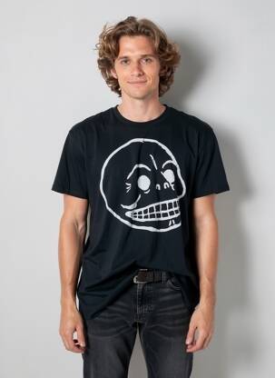Tricou croială cambrată mâneci scurte negru CHEAP MONDAY bărbat