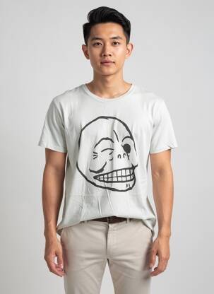 Tricou croială cambrată mâneci scurte gri deschis CHEAP MONDAY bărbat
